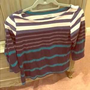 Anthropologie striped top with button details